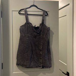 Acid wash overall dress